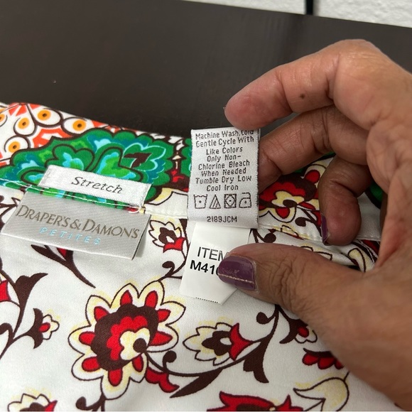 DRAPER’S & DAMON’S Petites Colorful Floral Patchwork Mandarin Collar Jacket PXL - Picture 9 of 12